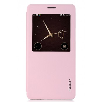 Чехол смарт флип подставка текстурный с окном вызова для Samsung Galaxy A7 Розовый