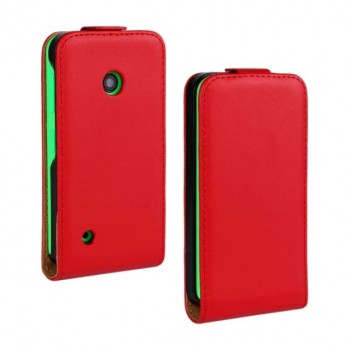 Чехол вертикальная книжка на пластиковой основе с магнитной застежкой для Nokia Lumia 530 Красный