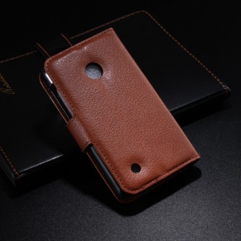 Чехол портмоне подставка с защелкой для Nokia Lumia 530 Коричневый