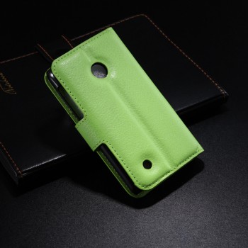 Чехол портмоне подставка с защелкой для Nokia Lumia 530 Зеленый