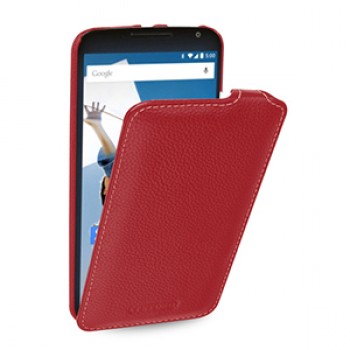 Кожаный чехол вертикальная книжка (нат. кожа) для Google Nexus 6 