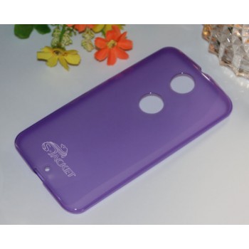 Силиконовый матовый полупрозрачный чехол для Google Nexus 6 Фиолетовый