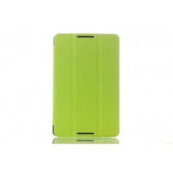 Чехол флип подставка сегментарный на поликарбонатной основе для Lenovo IdeaTab A5500 Зеленый