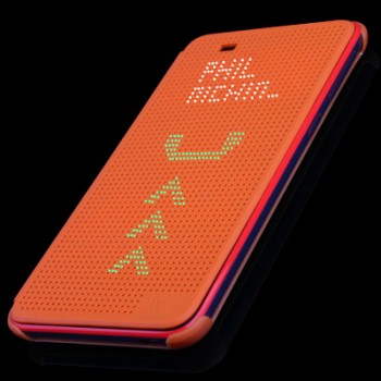 Точечный чехол смарт флип с функциями оповещения для HTC Desire 820 Оранжевый