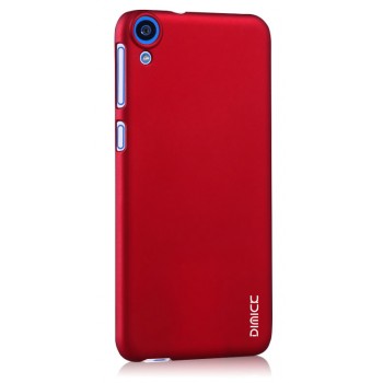 Пластиковый матовый металлик чехол для HTC Desire 820 Красный
