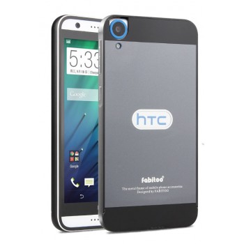 Двухкомпонентный чехол с металлическим бампером и поликарбонатной накладкой для HTC Desire 820 Черный