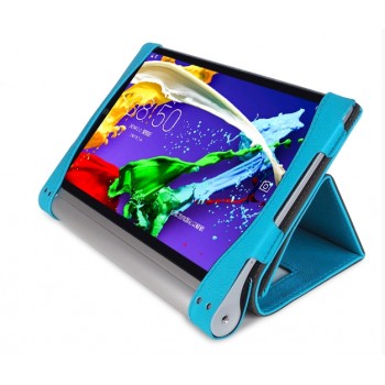 Чехол смартфлип подставка текстурный с рамочной защитой и магнитными клапанами крышки для Lenovo Yoga Tablet 2 8