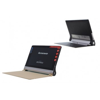 Чехол флип подставка текстурный серия Glossy Shield на поликарбонатной основе для Lenovo Yoga Tablet 2 8 Черный