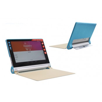 Чехол флип подставка текстурный серия Glossy Shield на поликарбонатной основе для Lenovo Yoga Tablet 2 10 Голубой