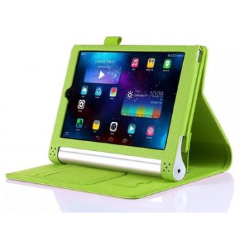 Чехол подставка с рамочной защитой экрана, отделениями для карт и поддержкой кисти для Lenovo Yoga Tablet 2 10 Зеленый