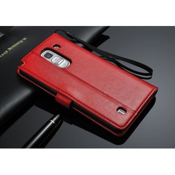 Чехол портмоне с ремешком для LG G Pro 2 Красный