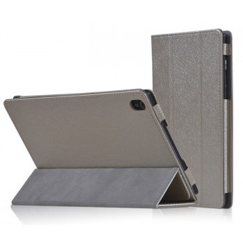 Чехол сегментарный подставка текстурный с рамочной защитой серия Full Cover для Lenovo Tab S8 Серый