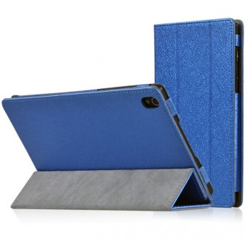 Чехол сегментарный подставка текстурный с рамочной защитой серия Full Cover для Lenovo Tab S8 Синий