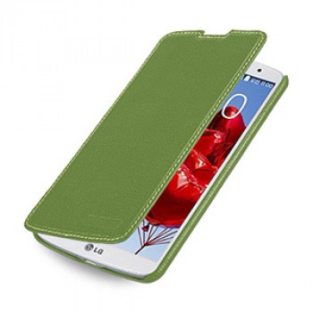 Чехол горизонтальная книжка (нат. кожа) для LG G Pro 2 Зеленый
