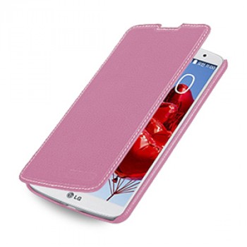 Чехол горизонтальная книжка (нат. кожа) для LG G Pro 2 Розовый