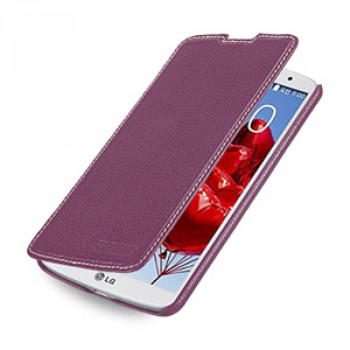 Чехол горизонтальная книжка (нат. кожа) для LG G Pro 2 Фиолетовый