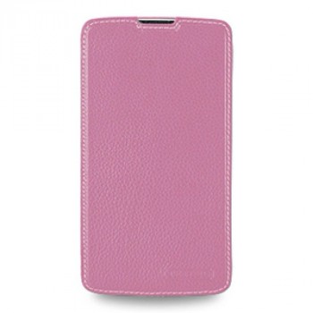Чехол вертикальная книжка (нат. кожа) для LG G Pro 2 Розовый