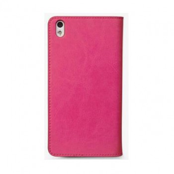 Чехол портмоне из вощеной кожи для HTC Desire 816 Розовый