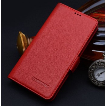 Кожаный портмоне (нат. кожа) для Samsung Galaxy A7 Красный