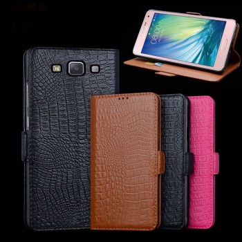 Кожаный чехол портмоне (нат. кожа крокодила) для Samsung Galaxy E7