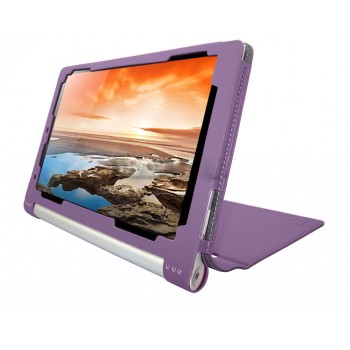 Чехол флип текстурный с рамочной защитой серия Full Cover для Lenovo Yoga Tablet 10 HD+ Фиолетовый