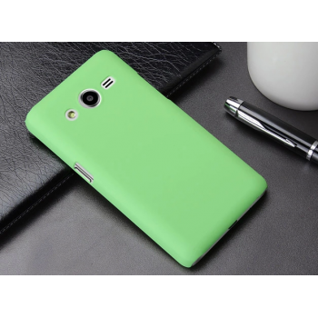 Пластиковый матовый металлик чехол для Samsung Galaxy Core 2 Зеленый