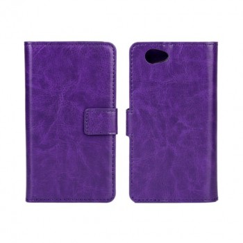 Чехол портмоне подставка с защелкой глянцевый для Sony Xperia Z1 Compact Фиолетовый