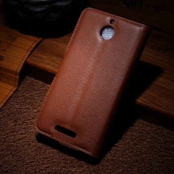 Чехол портмоне подставка с защелкой для HTC Desire 510 Коричневый