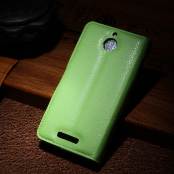 Чехол портмоне подставка с защелкой для HTC Desire 510 Зеленый