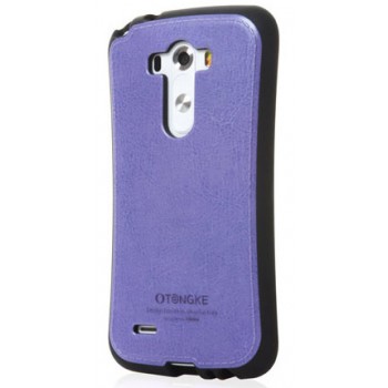 Силиконовый чехол с эффектом прошитой кожи для LG Optimus G3 Фиолетовый
