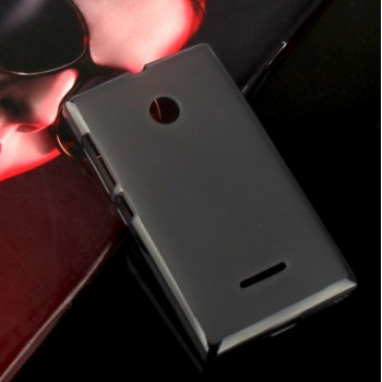 Силиконовый матовый полупрозрачный чехол для Microsoft Lumia 435 Черный