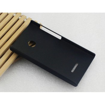 Пластиковый матовый непрозрачный чехол для Microsoft Lumia 435 Черный