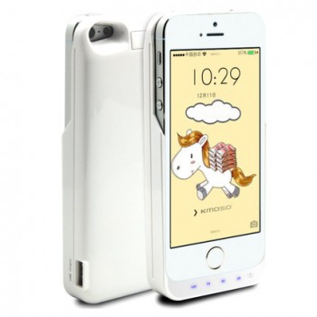 Пластиковый чехол/экстра аккумулятор (4200 мАч) с функцией дополнительного заряда внешних устройств для Iphone 5/5s/SE Белый