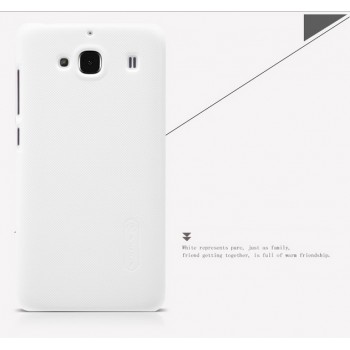 Пластиковый матовый нескользящий премиум чехол для Xiaomi RedMi 2 Белый