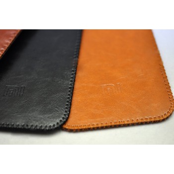 Кожаный вощеный мешок с логотипом гаджета для Xiaomi Mi Note Оранжевый