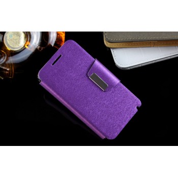 Текстурный чехол флип с дизайнерской застежкой для Lenovo A319 Фиолетовый