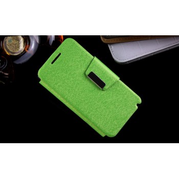 Текстурный чехол флип с дизайнерской застежкой для Lenovo A319 Зеленый