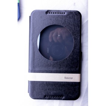 Чехол флип подставка дизайнерский на силиконовой основе с окном вызова для планшета Asus FonePad 8 Черный