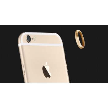 Металлическое защитное кольцо-накладка на объектив камеры для Iphone 6 Бежевый