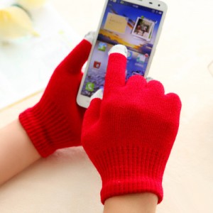 Осенние хлопковые-акриловые сенсорные (трехпальцевые) перчатки серия Color Xplosion