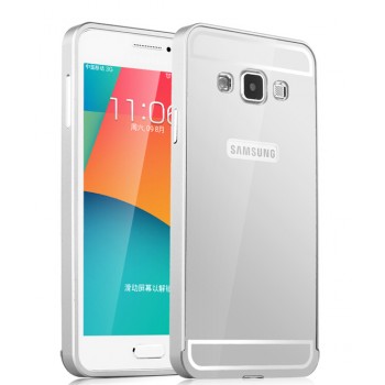 Двухкомпонентный чехол с металлическим бампером и поликарбонатной накладкой для Samsung Galaxy A3 Белый
