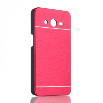 Пластиковый чехол текстура Металл для Samsung Galaxy Core 2 Красный