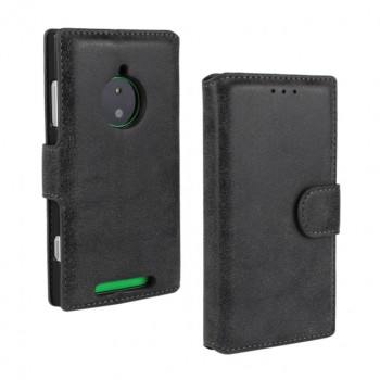 Чехол портмоне подставка винтажный с защелкой для Nokia Lumia 830 Черный