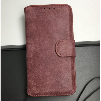 Чехол портмоне подставка с защелкой винтажный для Microsoft Lumia 535 Бордовый