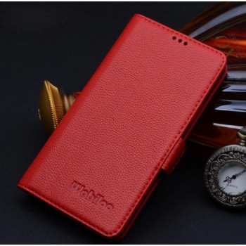Кожаный чехол портмоне (нат. кожа) для Samsung Galaxy S6 Edge Красный