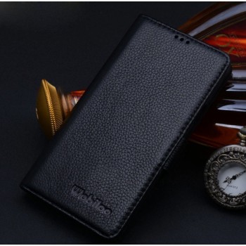 Кожаный чехол портмоне (нат. кожа) для Samsung Galaxy S6 Edge Черный
