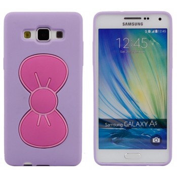 Силиконовый дизайнерский фигурный чехол подставка Бабочка для Samsung Galaxy A5 Фиолетовый