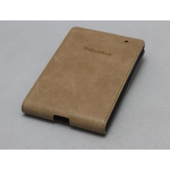 Кожаный чехол вертикальная книжка (нат. кожа) для Blackberry Passport Бежевый