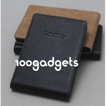 Кожаный чехол вертикальная книжка (нат. кожа) для Blackberry Passport Черный