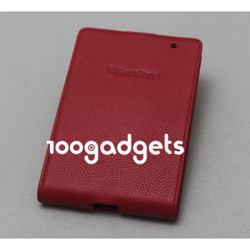 Кожаный чехол вертикальная книжка (нат. кожа) для Blackberry Passport Красный
